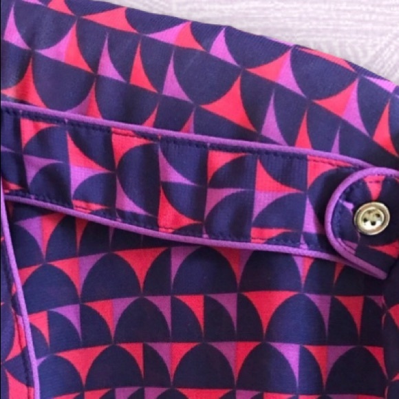 Purple & red BLOUSE w/epaulettes gold accent buttons XL/14/16 - Picture 6 of 8